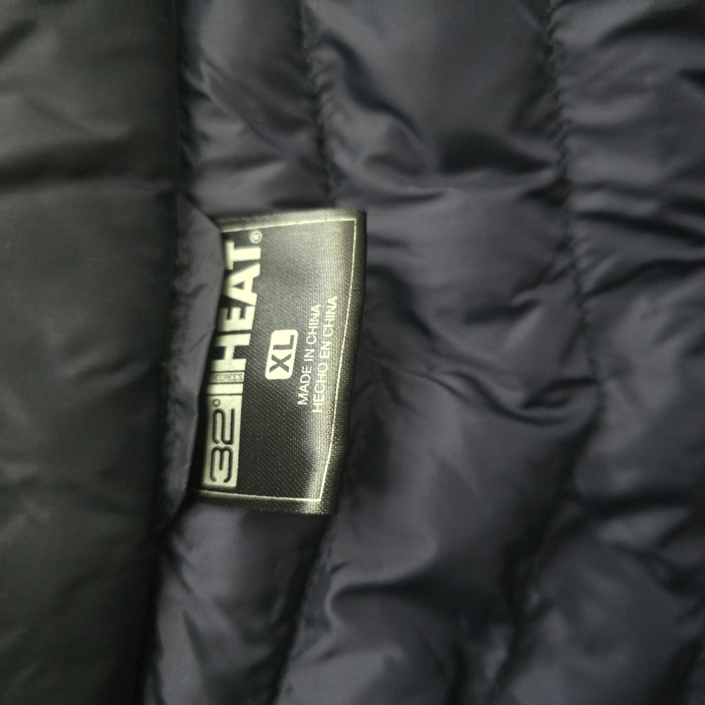 32 Degrees HEAT Women’s XL Hybrid Puffer Jacket Navy Black Lightweight Quilted C - Picture 6 of 6